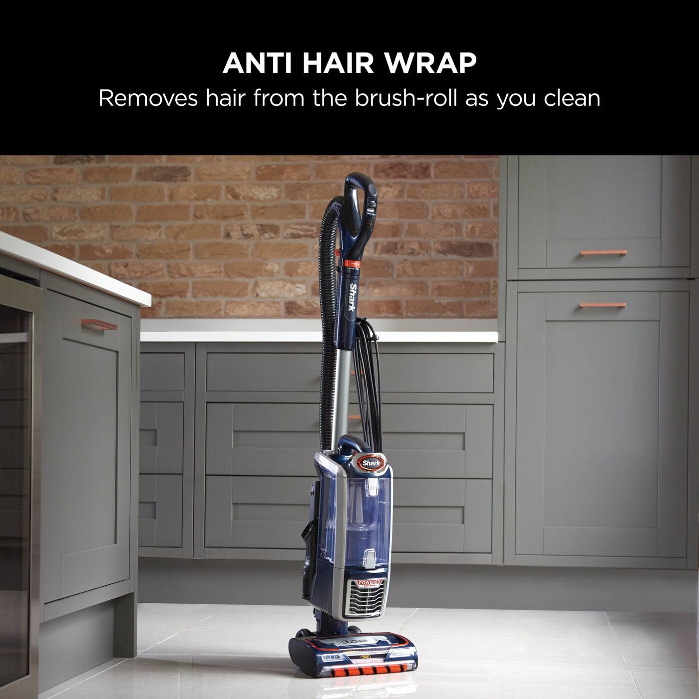 Shark NZ801UKT Corded Upright Vacuum Cleaner – DuoClean, Anti-Hair Wrap, Navy/Orange