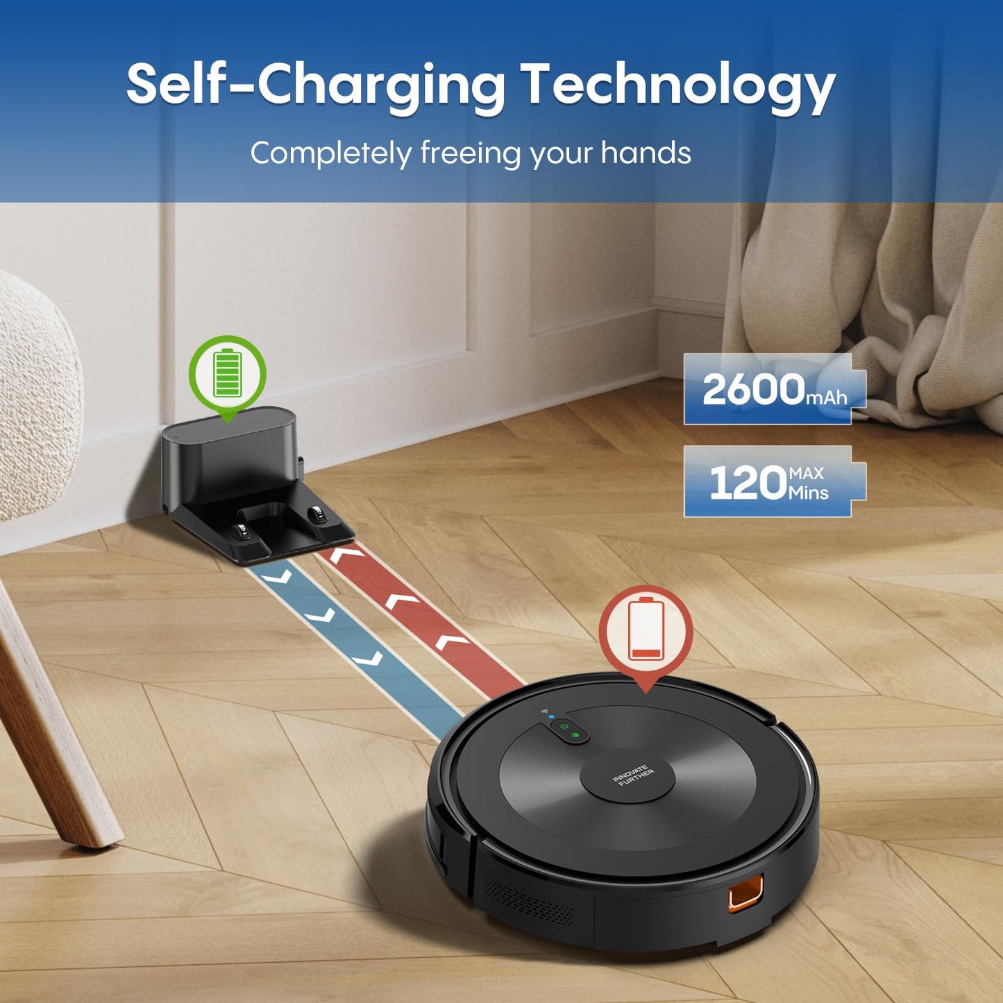Deenkee Robot Vacuum Cleaner with Mop – 4000Pa Suction, WiFi/App Control