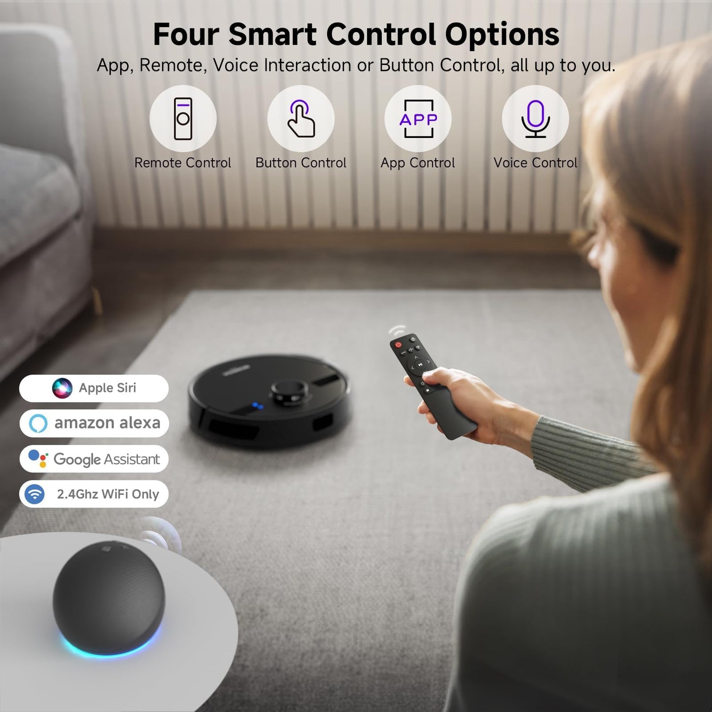 MONSGA Robot Vacuum Cleaner with Mop – 5000Pa Suction, LiDAR Navigation & Self-Emptying