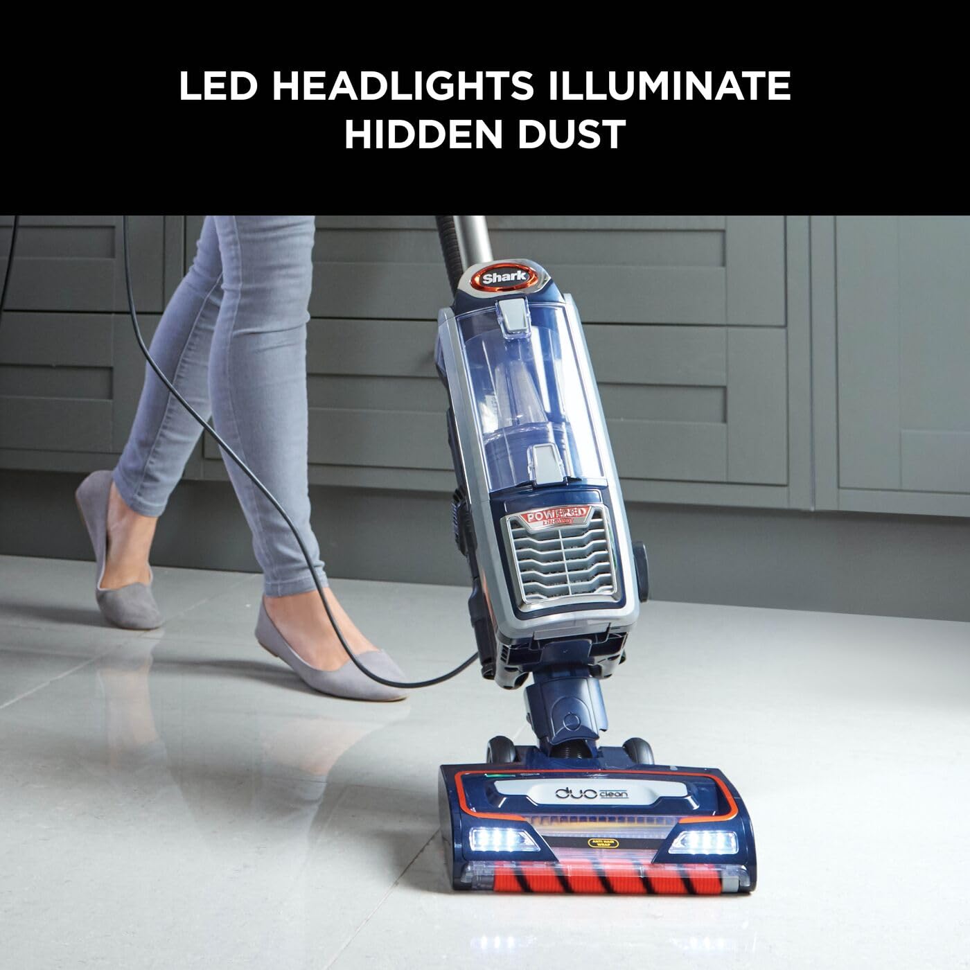 Shark NZ801UKT Corded Upright Vacuum Cleaner – DuoClean, Anti-Hair Wrap, Navy/Orange