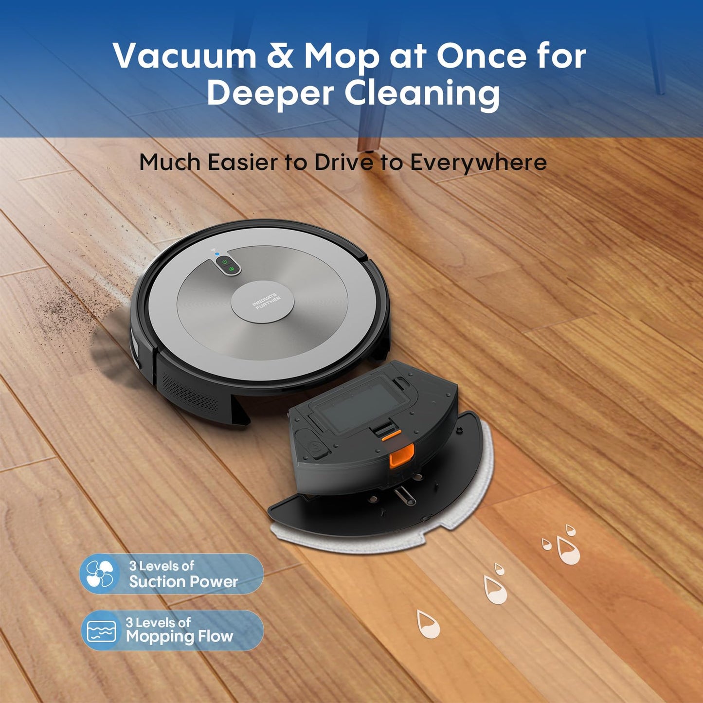 Robot Vacuum & Mop – 4000Pa Suction, Self-Charging, WiFi & Voice Control
