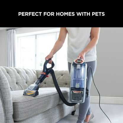 Shark NZ801UKT Corded Upright Vacuum Cleaner – DuoClean, Anti-Hair Wrap, Navy/Orange