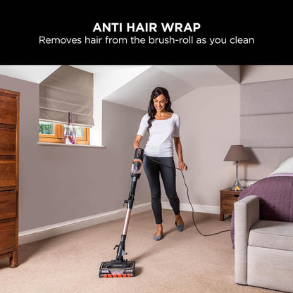 Shark HZ500UKT Corded Stick Vacuum Cleaner – Anti Hair Wrap, DuoClean, Rose Gold