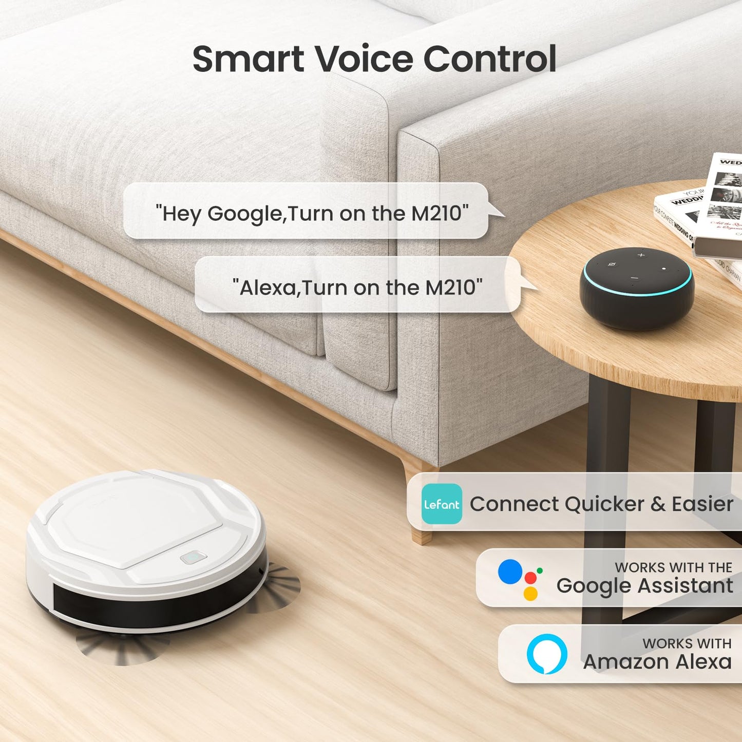 Lefant M210 Robot Vacuum – 2200Pa Suction, Wi-Fi & Alexa Control