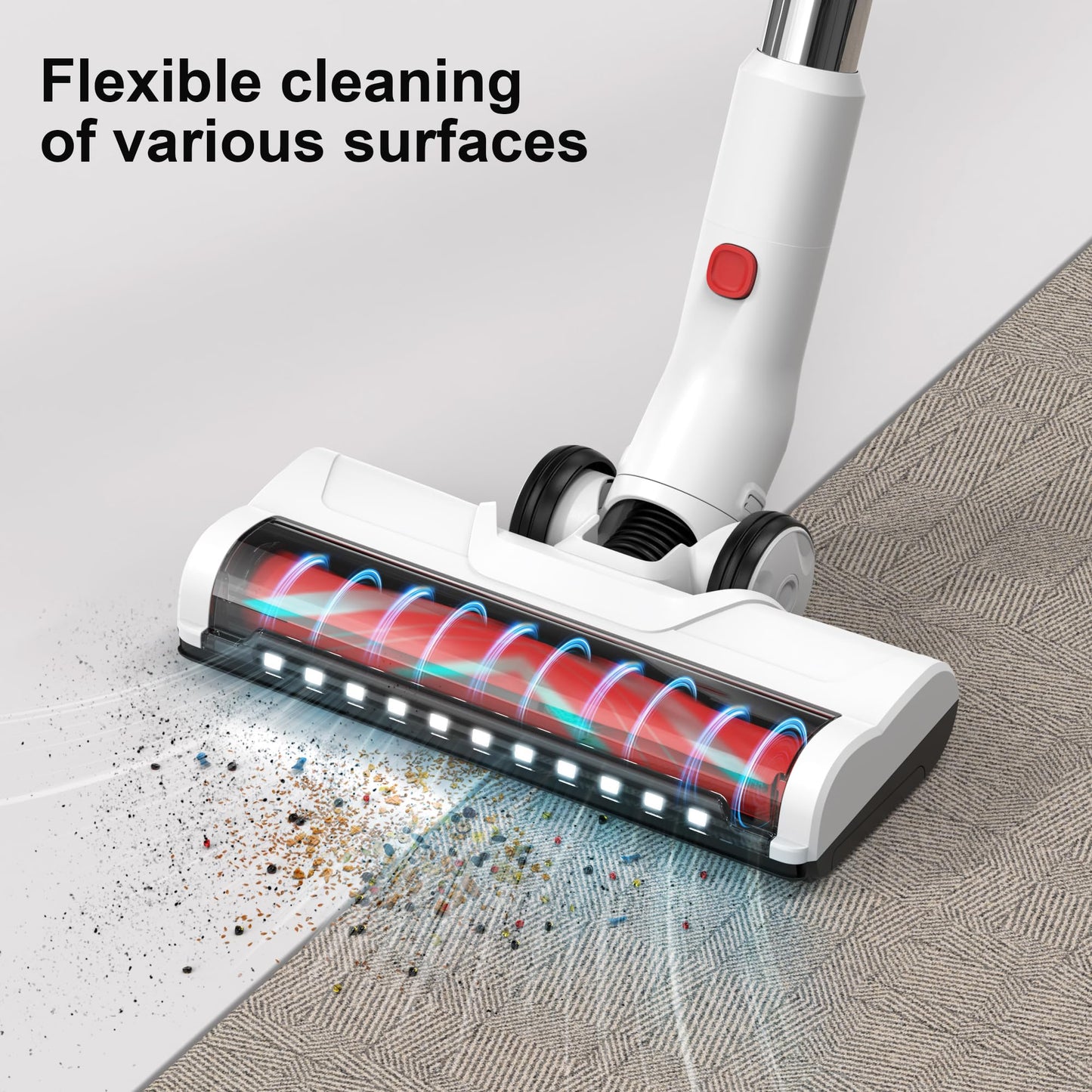 Syntecno P9-W Cordless Stick Vacuum Cleaner – Lightweight, Handheld & Upright, White