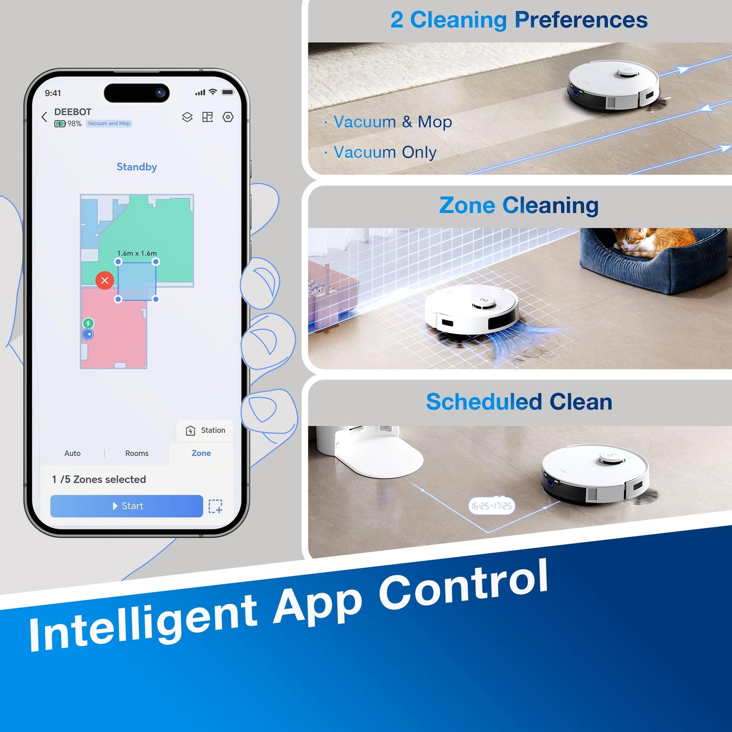 ECOVACS DEEBOT N20 Plus Robot Vacuum – 8000Pa Suction, Self-Emptying, Mop Function