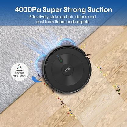 Deenkee Robot Vacuum Cleaner with Mop – 4000Pa Suction, WiFi/App Control