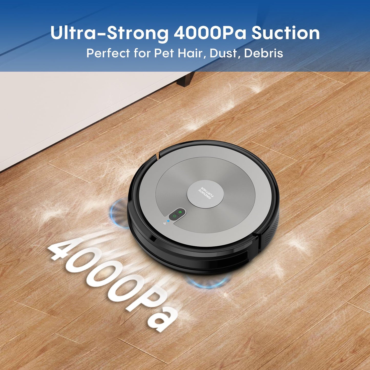 Robot Vacuum & Mop – 4000Pa Suction, Self-Charging, WiFi & Voice Control