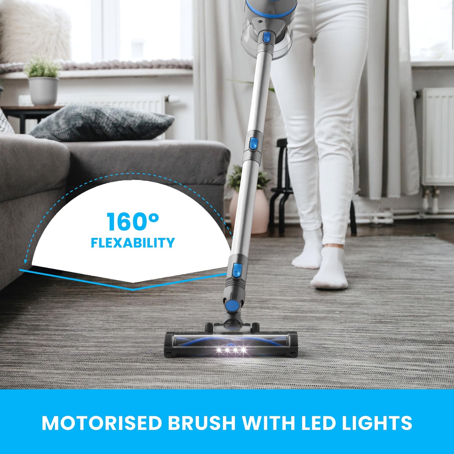 Vytronix 3-in-1 Cordless Stick Vacuum Cleaner – Blue/Silver