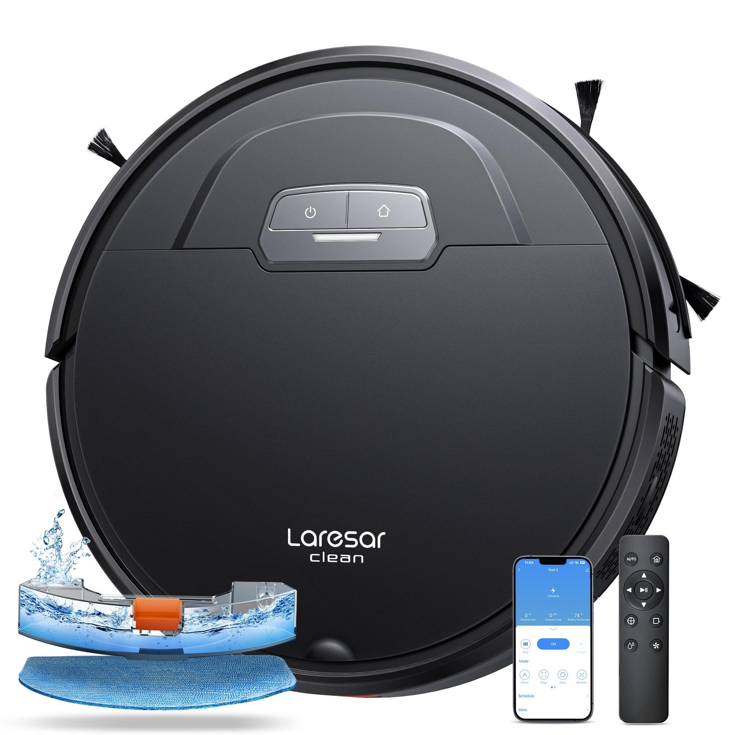 Laresar Evol 3 Robot Vacuum Cleaner with Mop – 4,500Pa Suction, Auto Carpet Boost, Smart App & Alexa