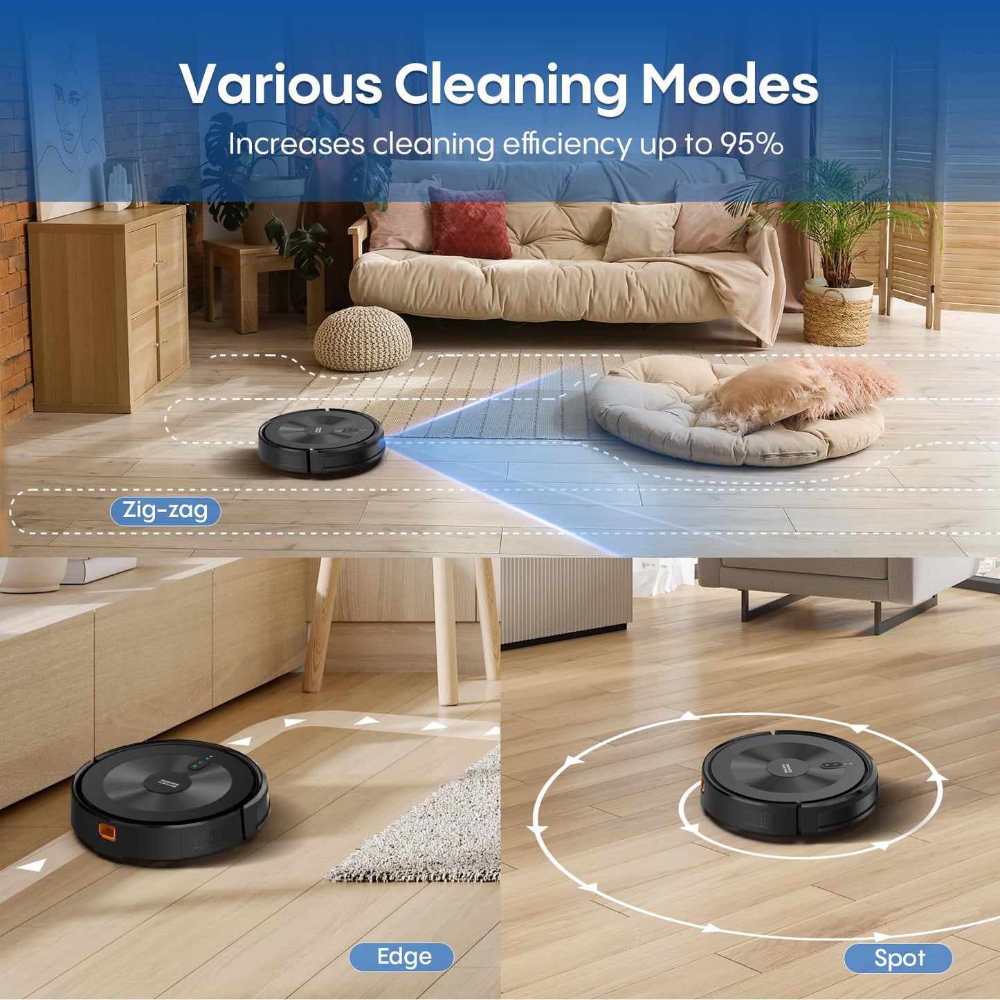 Deenkee Robot Vacuum Cleaner with Mop – 4000Pa Suction, WiFi/App Control