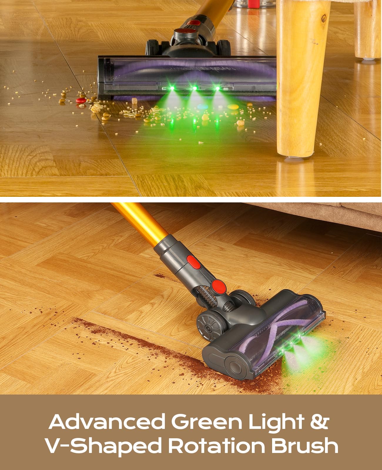 VACTechPro V15 Cordless Stick Vacuum Cleaner – 6-in-1, 35KPA Suction, Gold