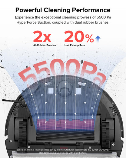 Roborock Q5 Pro+ Robot Vacuum and Mop – 5,500Pa Suction, Self-Emptying, DuoRoller Brush, Smart Navigation