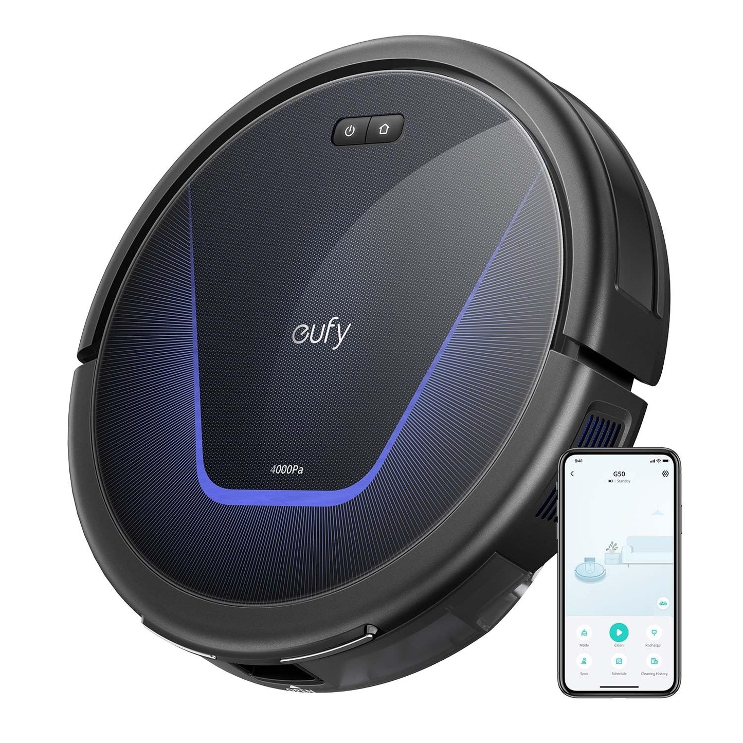 eufy G50 Robot Vacuum – 4,000Pa Suction, Pro-Detangle Brush, Pet Hair & Hard Floor Cleaning