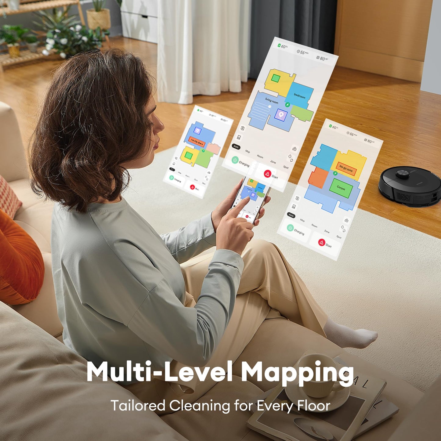 Ultenic D10 Robot Vacuum and Mop with LiDAR Navigation – 5000Pa Suction