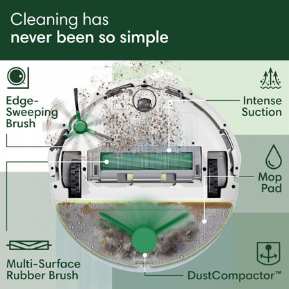 iRobot Roomba 205 Combo Robot Vacuum and Mop – 7000Pa, LiDAR Navigation, White