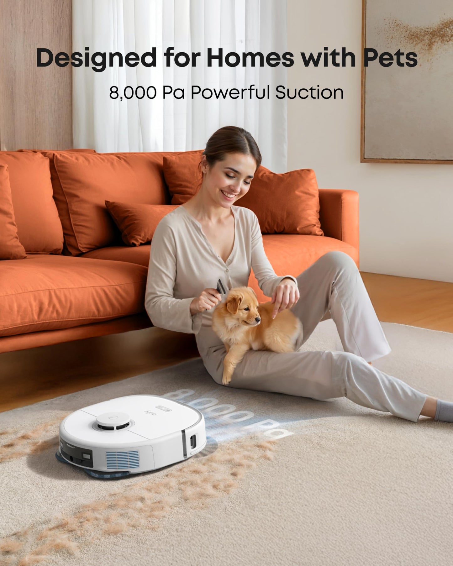 eufy X10 Pro Omni Robot Vacuum Cleaner with Mop – 8,000Pa Suction & All-in-One Auto-Cleaning Station