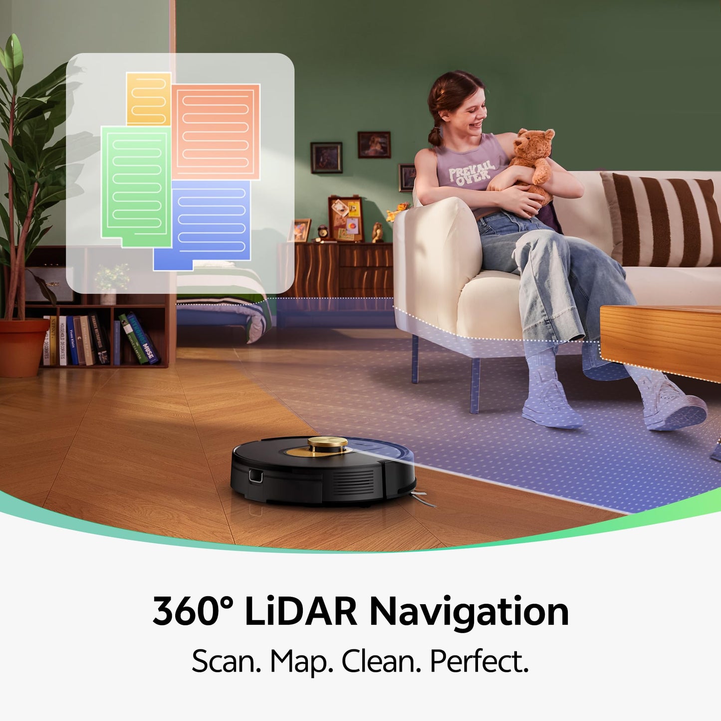 Vexilar W9 Robot Vacuum & Mop – 6000Pa Suction, LiDAR